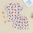 thumbnail image 4 of Okbabeha Toddler Baby Boys 4th of July Outfits Shorts Sets 3 6 9 12 18Months 2t 3t Letter Embroidery Tops+Star Stripe Shorts, 4 of 7