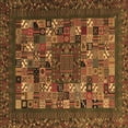 thumbnail image 1 of Ahgly Company Indoor Square Abstract Brown Contemporary Area Rugs, 6' Square, 1 of 4