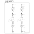 thumbnail image 3 of Kingston Brass KS3208PX Restoration Two-Handle Deck Mount Basin Tap Faucet in Brushed Nickel, 3 of 4
