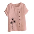 thumbnail image 1 of Birdeem Mode Femmes Été T-Shirt Imprimé Ample Col Rond Manches Courtes Blouse Décontractée, 1 of 1
