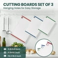 thumbnail image 2 of Kikcoin 3-Piece Plastic Large Cutting Boards Set for Kitchen, Non-slip Feet and Juice Grooves, Multicolor, 2 of 8