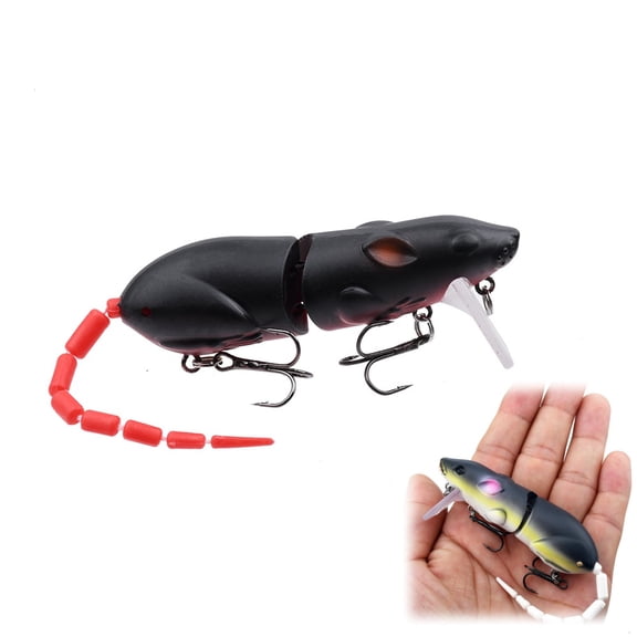 Hard Artificial Baits Mouse Fishing Lures Multi Jointed Fishing Lures, rat swimbait, Bass, pike, muskie, snakehead