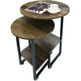 thumbnail image 5 of BEEY Round Nesting Coffee Table Set of 2 End Table Sets,Farmhouse Wood Coffee Table Side Tables with Sturdy Metal Frame for Living Room, Balcony in Reclaimed Oak, 5 of 9