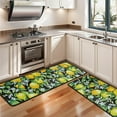 thumbnail image 3 of Kitchen Rugs Sets Of 2,Yellow Lemon Flowers Black Pattern Anti Fatigue Kitchen Mat Rugs Non Slip Washable,Decorative Kitchen Floor Mats for Kitchen,Sink,Laundry,17"x47"+17"x47", 3 of 5