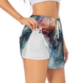 thumbnail image 3 of Lsque Ink Style Wave Dragon Printed Women's Running Shorts with Liner Pockets,Elastic Quick Dry Workout Athletic Gym Yoga Shorts,Womens High Waist Shorts-Small, 3 of 9
