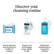 (3 pack) Neutrogena Makeup Remover Face Wipes, Single Facial Cleansing Wipes, 20 Count