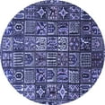 thumbnail image 1 of Ahgly Company Machine Washable Indoor Round Persian Blue Traditional Area Rugs, 4' Round, 1 of 4