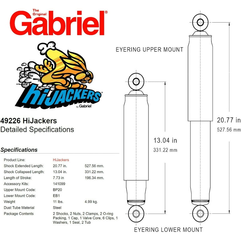 Free Shipping! Gabriel Ryde Control Hijackers Adjustable