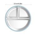 thumbnail image 3 of Plato dividido de acero inoxidable 304 para niños pequeños con base de succión de silicona extraíble: bandeja antideslizante y con aislamiento térmico para la alimentación del bebé, con diseño de 3 c, 3 of 6