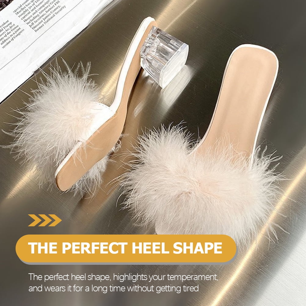 Fur Slippers Dress Sandals for Women Low Heel Womens Kuwait Ubuy