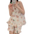 thumbnail image 3 of Costume de Vêtements de Nuit pour Femmes, Ensemble Pyjama pour Femmes Ensemble Pyjama Mignon Ensemble Pyjama Ensemble Habilement Conçu, 3 of 5