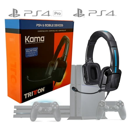 TRITTON Kama Stereo Headset Headset For Playstation 4 PS4 PRO and PS4, Live Multiplayer Chat, Inline Volume and Chat Controls, Adjustable Boom Mic and Ear Cups,