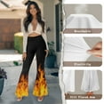 thumbnail image 6 of Xoenoiee Flare Leggings for Women Tummy Control Stretchy High-Waisted Butt Lifting Flared Slit Yoga Pants for Work, Yoga, Gym, Casual, Dacing, Party, XL, Flame Black, 6 of 7