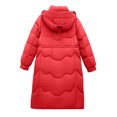 thumbnail image 3 of Women Coat Solid Color Embroidered Jacket Button Double Pocket Zipper Shoulder To Sleeve Long Sleeved Hooded Parkas Women's Winter Coats Jackets for Women Trendy Cute Clothes for Women 4XL, 3 of 4