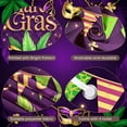 thumbnail image 4 of Golden Mask Mardi Gras Banner Green Yellow Feathers Carnival Display Colorful Balloons Triangular Flags Festival Backdrop for Mardi Gras Party Carnival Celebration Masquerade Ball, 4 of 9