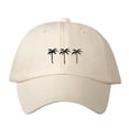 thumbnail image 2 of Women's Palm Tree Embroidered Baseball Cap, Adjustable Cotton Dad Hat, Casual Summer Beach Hat, Lightweight Low-Profile Sun Cap for Travel, Vacation, 2 of 3