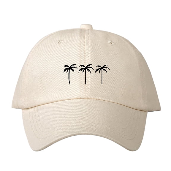 kaondbfi Summer Travel Essentials Accessories Baseball Caps for Women and Men New Spring and Summer Sun Hats Printed with Three Coconut Trees Baseball Caps for Outdoor Casual Wear