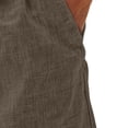 thumbnail image 5 of Men's Linen Shorts Casual Elastic Waist Drawstring Summer Beach Vacation Yoga Golf Shorts with Pockets, 5 of 7