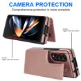 thumbnail image 5 of for Samsung Galaxy Z Fold 4 Wallet Case, Luxury PU Leather Case with Card Slots Double Magnetic Buttons Flip Folio Stand Case Cover Shockproof Anti-Scratch Case for Samsung Galaxy Z Fold 4, Rosegold, 5 of 9
