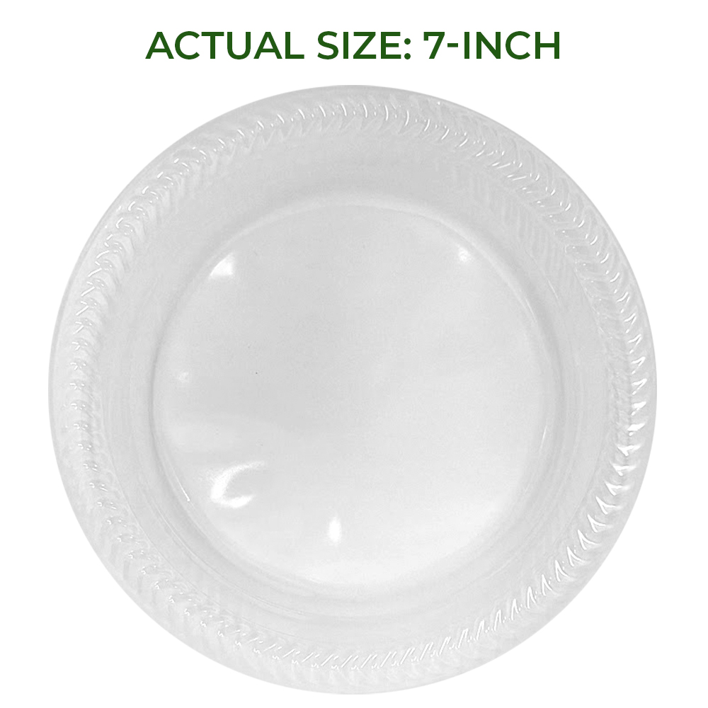 Betta 7-Inch Disposable Plastic Dessert Plates, Clear, 480 Count, Bulk Case, Microwave Safe (12 Pack Per Box x40)