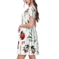 thumbnail image 2 of Balery Watercolor Ladybug Vestidos sueltos de manga corta para mujer, vestidos de verano 2025, vestidos casuales de corte A con vuelo., 2 of 6