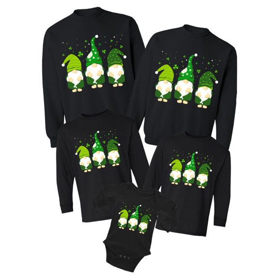 Matching Family Patrick's Day 2021 Sweaters - St Pattys Gnomes Sweatshirt - Mom Dad Toddler Kids Baby Irish Outfits