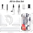 thumbnail image 3 of SAYEEC Geometry Set 10-Piece Math Drafting Kit with Compass Protractor Ruler and Storage Case for Architects Artists, 3 of 8