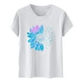 thumbnail image 4 of Women's Short Sleeve T-shirt Women'S Sunflower Summer T Shirt Plus Size Loose Top Tops Girls Short Sleeve Graphic Casual T Shirt,White Women's Short sleeve T-shirt M, 4 of 5