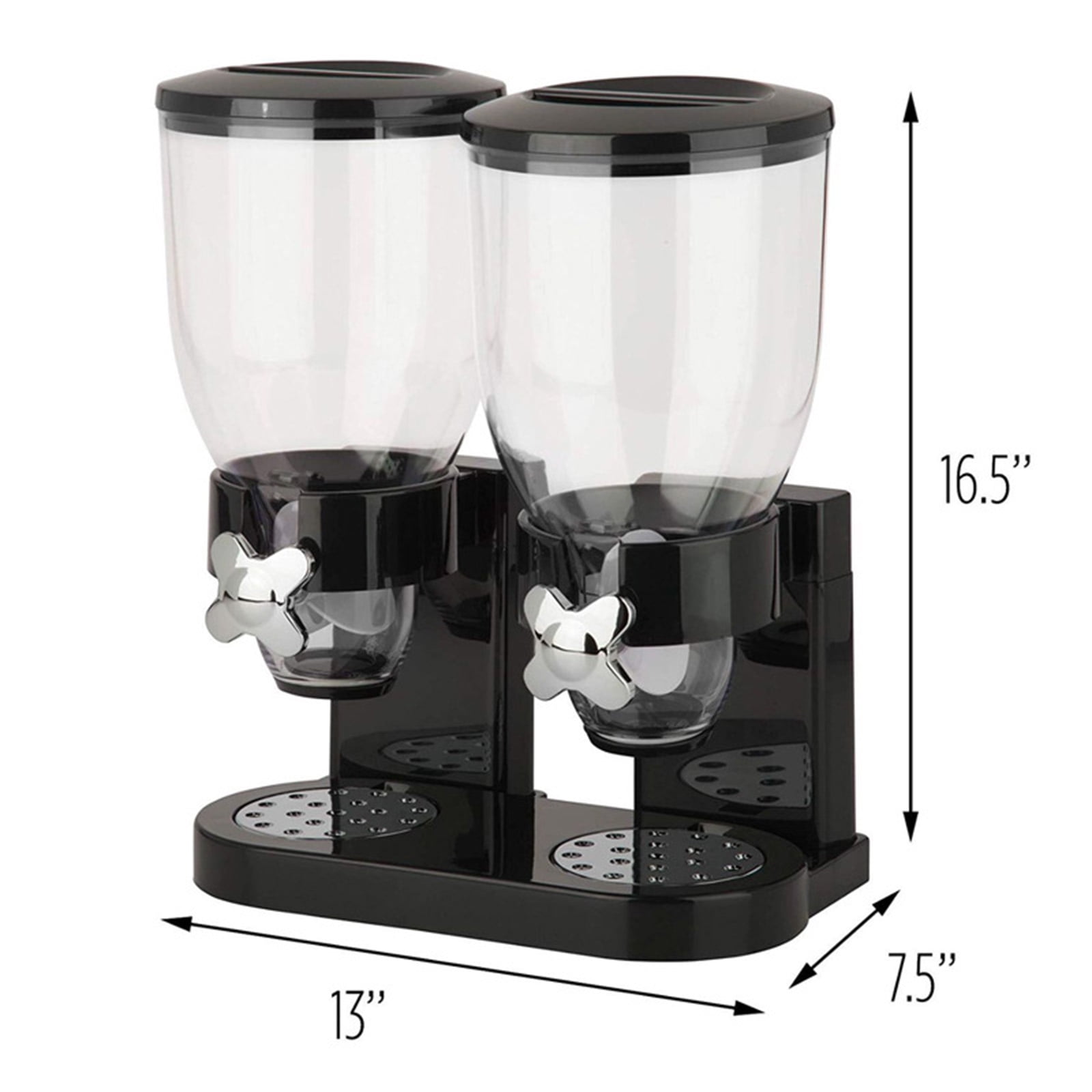 Cereal Dispenser Countertop, 2 Pack 2L Large Capacity Cereal Container Airtight, Double Dry Food Dispenser for Small Size Nut, Candy, Beans, Rice, Pantry Kitchen Organizer