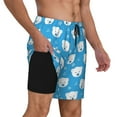 thumbnail image 2 of Fotbe Cute Polar Bear Traje de Baño para Hombre – Shorts de Natación de Secado Rápido con Forro y Bolsillos-3X-Large, 2 of 6