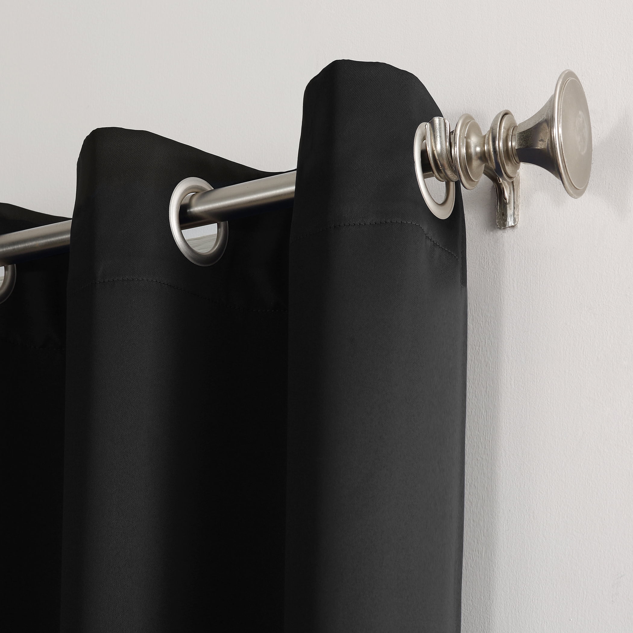 Sun Zero Nolan Energy Efficient Blackout Grommet Single Curtain Panel, 40" X 120", Black