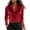 Red, variant on Otntypg Women's Satin Button Down Shirts Dressy V-Neck Long Sleeve Work Tops Trendy Solid Color Business Office Silk Blouses Fashion Spring Shirt Black XL