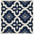 thumbnail image 2 of SAFAVIEH Chatham Derrick Geometric Wool Area Rug, Dark Blue/Ivory, 5' x 5' Square, 2 of 7