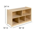 thumbnail image 6 of Flash Furniture Hercules Series Wooden 5-Section Classroom Cubby Storage Cabinet, 24"H x 36"L, Natural, 6 of 12
