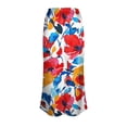 thumbnail image 7 of Axiiglly Satin Skirts for Women Summer Floral High Waisted Silk Flare Casual Maxi Skirts, S-2XL, 7 of 7