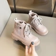 thumbnail image 4 of Povozer Kids Girls Side Zipper Combat Ankle Boots(Red,11.5), 4 of 6