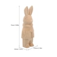 thumbnail image 2 of Raindrops Wooden Bunny Figurine Carved Statue Decorative Desktop Craft Sculpture for Home and Office, 2 of 8