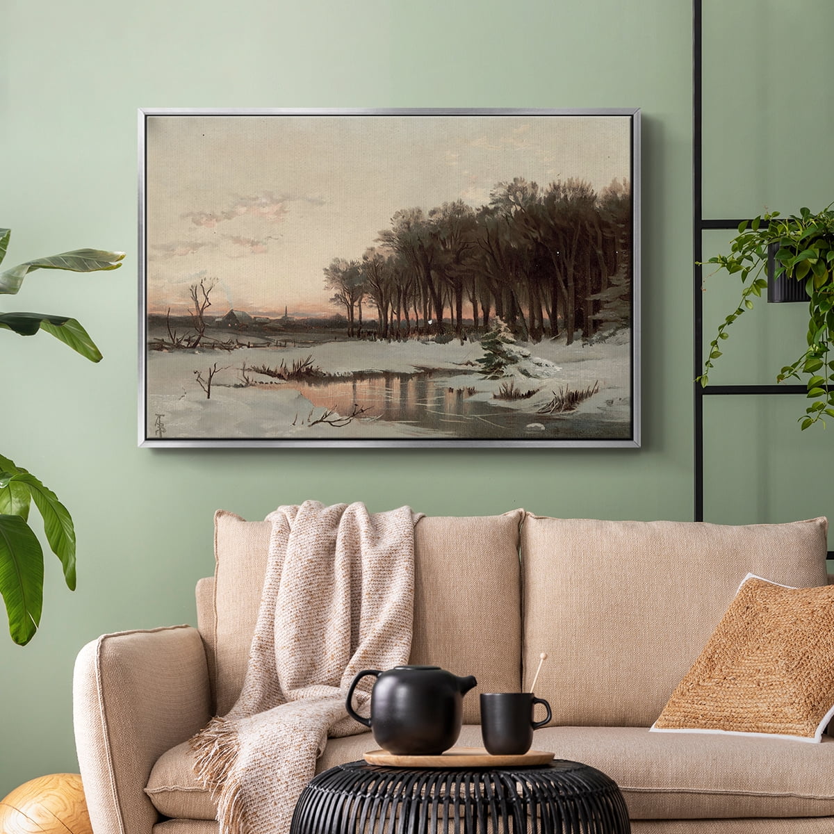 Vintage Landscape-CCLXIX By Wexford Home Framed in Silver Wood Gallery Wrapped Canvas 17 in. x 25 in.