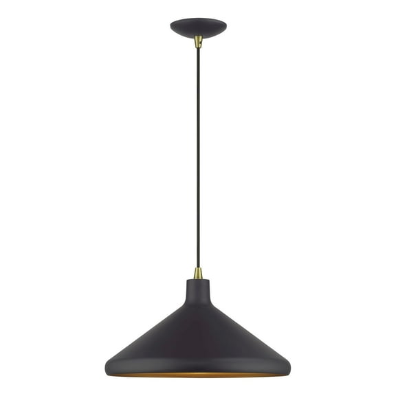 41179-07-Livex Lighting-Geneva - 1 Light Pendant-15 Inches Tall and 15.25 Inches Wide-Bronze/Antique Brass Finish