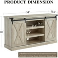 thumbnail image 6 of EDYO LIVING Farmhouse TV Stand for 60 Inch TV, Wood TV Stand with Sliding Barn Door, Entertainment Center with Storage Cabinet, Rustic Media Console for Living Room Bedroom, White Oak, 6 of 7
