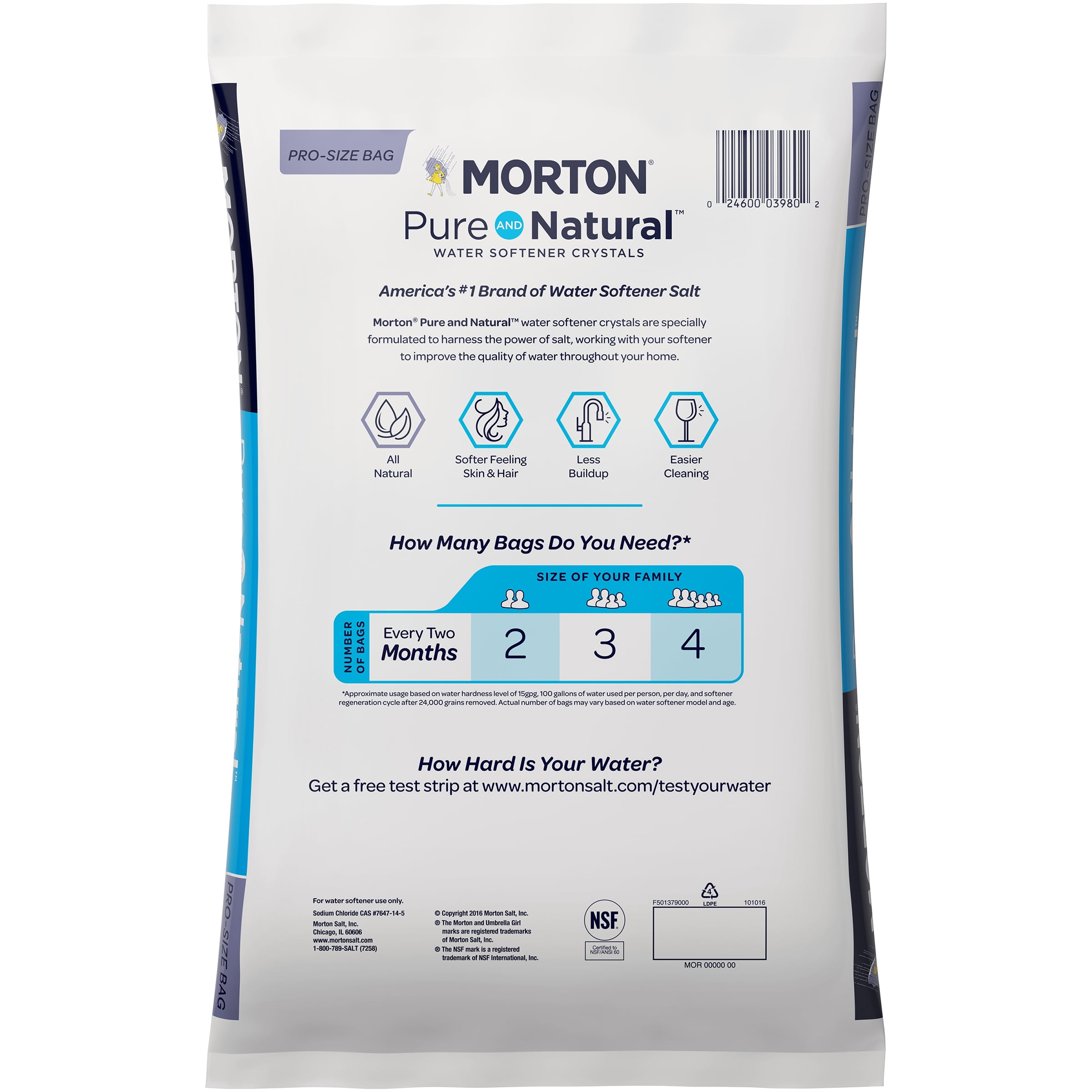 MORTON SALT INC 3980. 50LB Pure/Natural Salt