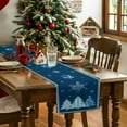 thumbnail image 4 of Christmas Tree Winter Snowflakes Table Runner 13x90in Non-Slip Cotton Linen Table Runners, Blue White Plaid Striped Dresser Scarves TableRunner for Dinner Kitchen Dining Wedding Party, 4 of 9