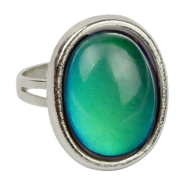 Anillo de humor oval Fernando Cambiable de Color Plata