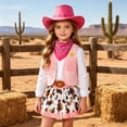 thumbnail image 2 of mgoYE Cowgirl Outfit for Girls Toddler Western Outfit with Hat and Bandanna Set(Light Pink,2-3 Years), 2 of 8