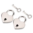 thumbnail image 1 of 2 Sets Heart Shaped Padlock & Skeleton Key Metal Lock For Luggage Diary Book Jewelry Box, 1 of 5