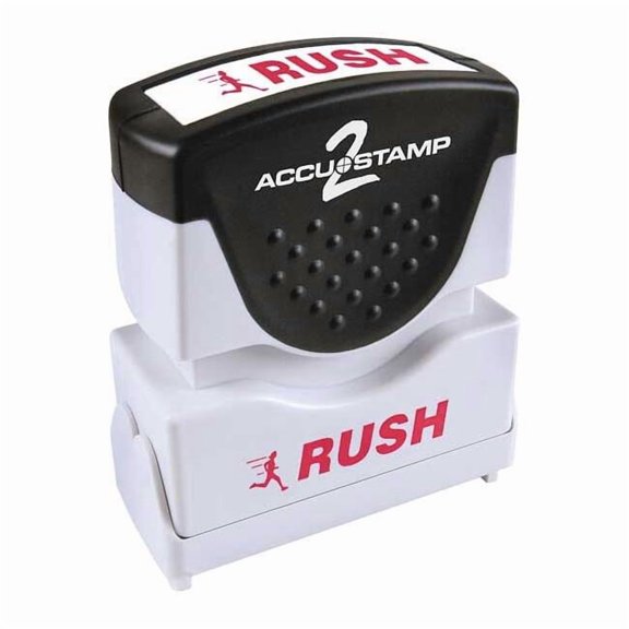 Accu-Stamp2 Microban Message Stamp, Rush, 3/8" 038855