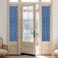 thumbnail image 2 of Window Privacy Film Dark Blue Morocco Stained Glass Window Film Decorative Sun Block Window Cover Ethnic Abstract Geometric Quatrefoil Grid Window Clings Static Sticker for Bathroom 29.5"x118", 2 of 7
