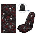 thumbnail image 5 of Xixirimido Skull Crow Red Roses Print Car Seat Cover Front Seat Sweat Towel Bucket Seat Covers for Cars SUV Trucks for Gym Workout Running Swimming Beach Hiking, 5 of 8