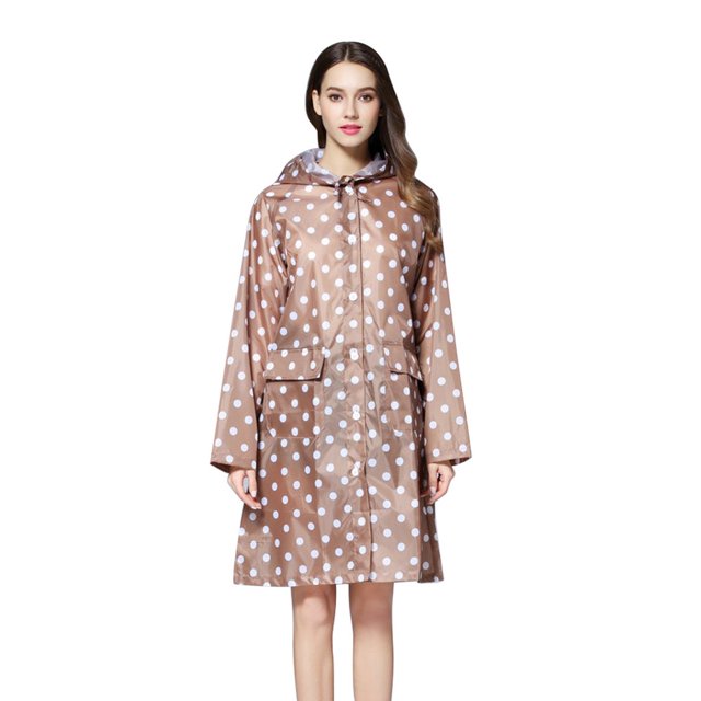 Mode Mignon Points Imperméable Femmes Poncho Imperméable Veste de Manteau Extérieur Porter