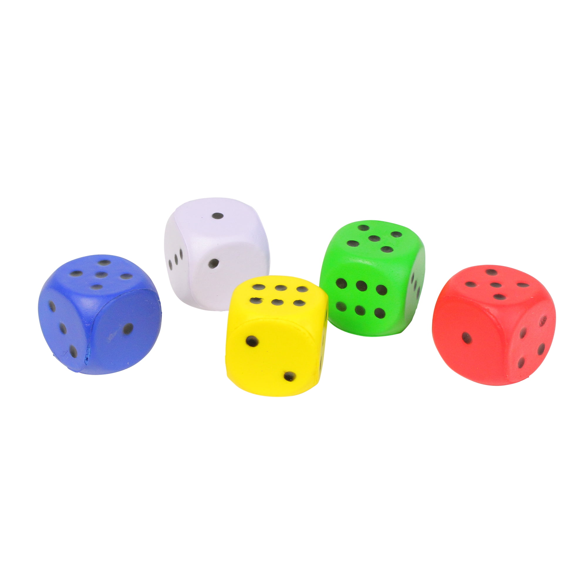 Set of Five Fun Floating Colorful Six Sided Dice Game